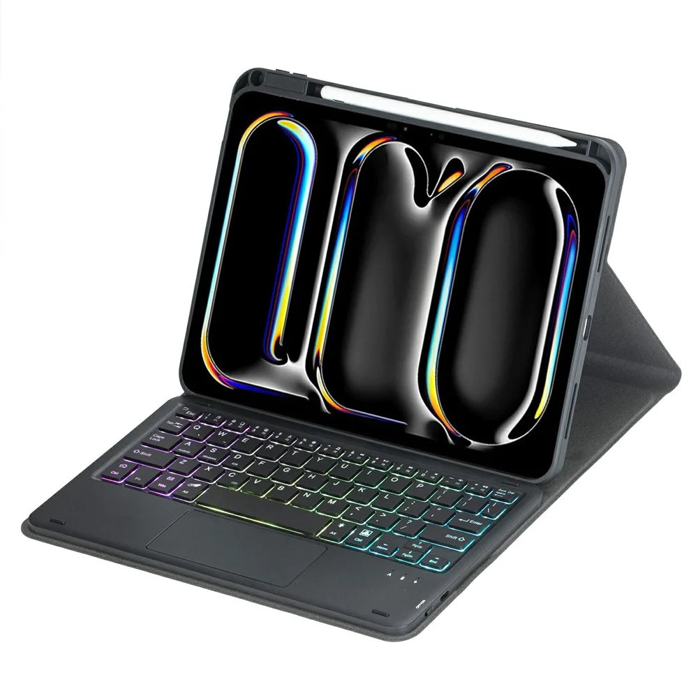 L13B-AS For iPad Pro 11 (2025)  /  (2024) Keyboard Case with Touchpad  /  Backlit Wireless Detachable Folio Keyboard Cover - Black - 2