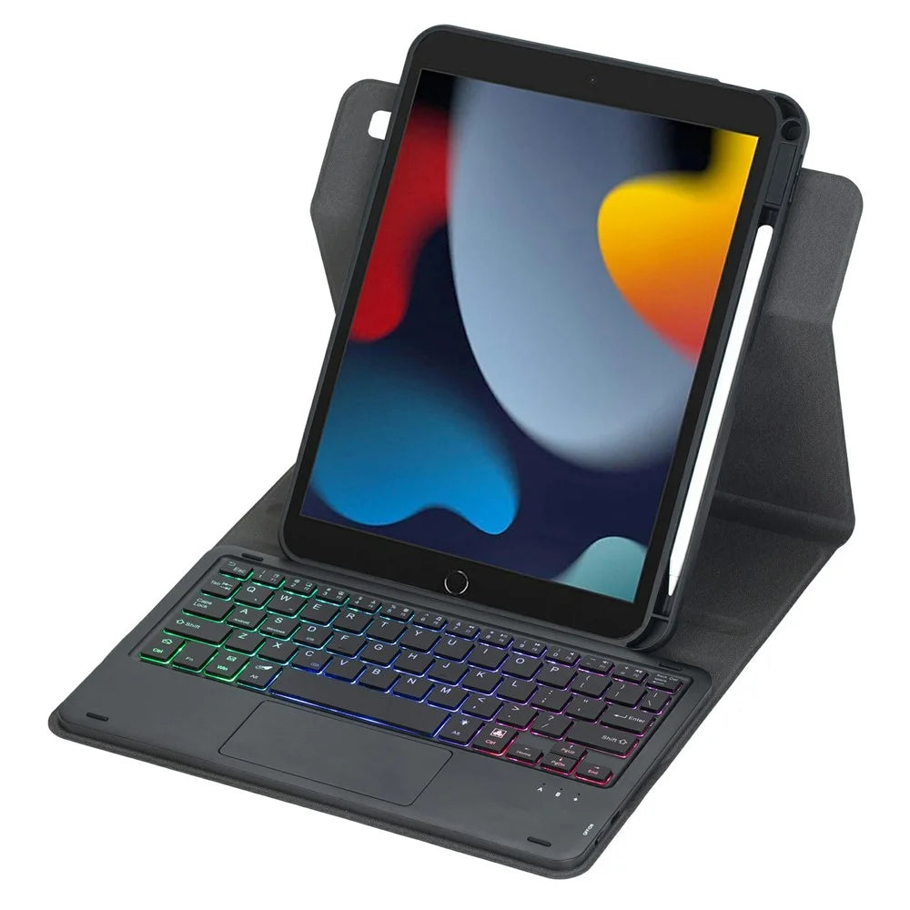 L102B-AS Wireless Keyboard Case with Backlit / Touchpad for iPad 10.2 (2021) / (2020) / (2019) / iPad Air 10.5 inch (2019) / Pro 10.5-inch (2017) Rotating Protective Cover - Black - 3
