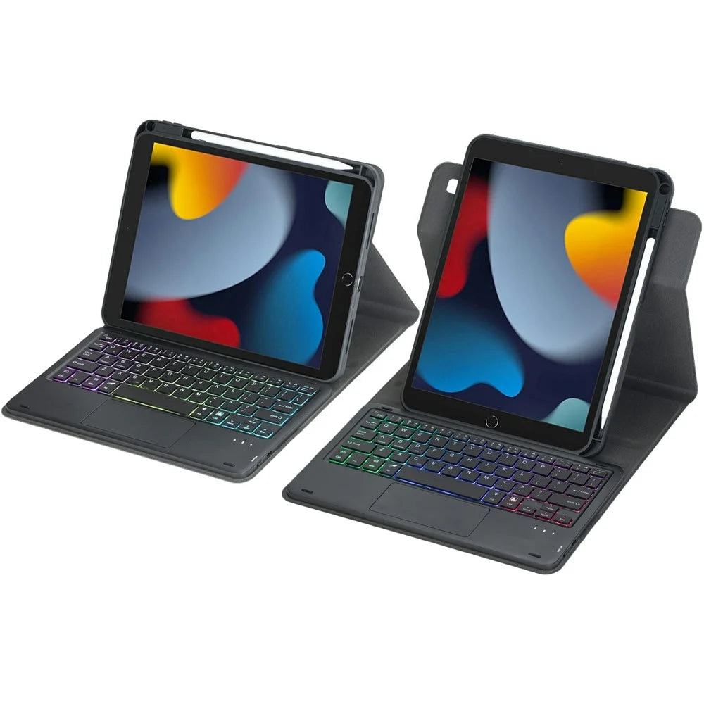 L102B-AS Wireless Keyboard Case with Backlit / Touchpad for iPad 10.2 (2021) / (2020) / (2019) / iPad Air 10.5 inch (2019) / Pro 10.5-inch (2017) Rotating Protective Cover - Black - 5