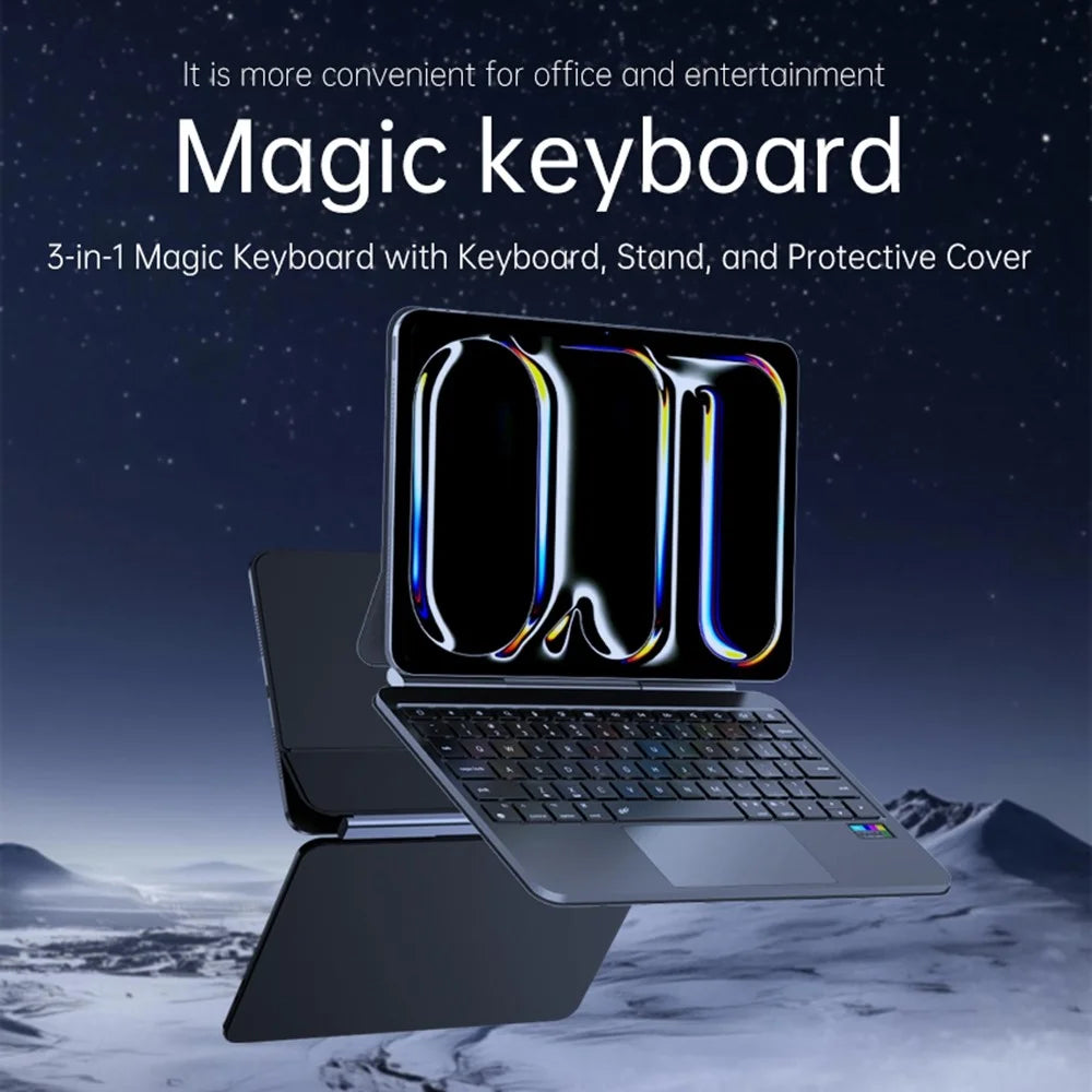 M7 Keyboard Case with Status Color Screen for iPad Air 11 (2026) / (2025) / (2024) / iPad Air (2022) / (2020) / iPad Pro 11 (2022) / (2021) / (2020) / (2018) - Black - 2