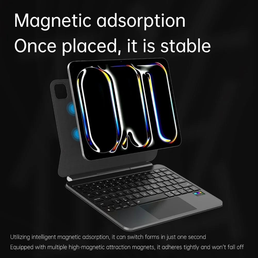 M7 Keyboard Case with Status Color Screen for iPad Air 11 (2026) / (2025) / (2024) / iPad Air (2022) / (2020) / iPad Pro 11 (2022) / (2021) / (2020) / (2018) - Black - 3