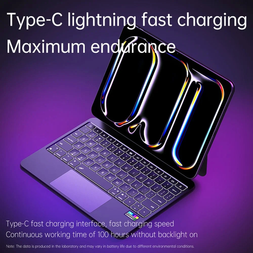 M7 Keyboard Case with Status Color Screen for iPad Air 11 (2026) / (2025) / (2024) / iPad Air (2022) / (2020) / iPad Pro 11 (2022) / (2021) / (2020) / (2018) - Black - 5