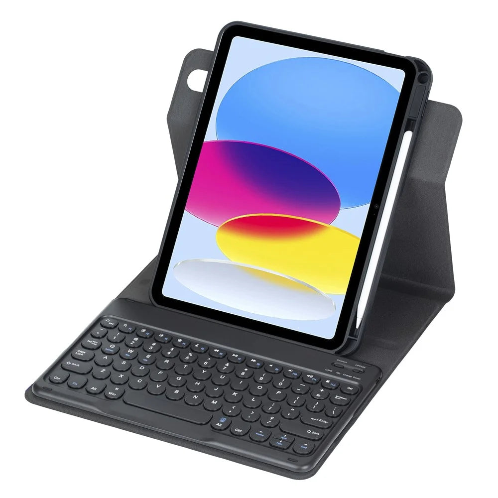 YL10B For iPad (2025)  /  iPad 10.9 (2022) 360 Degree Rotating Clear Acrylic Case Bluetooth-compatible Keyboard Cover - Black - 3