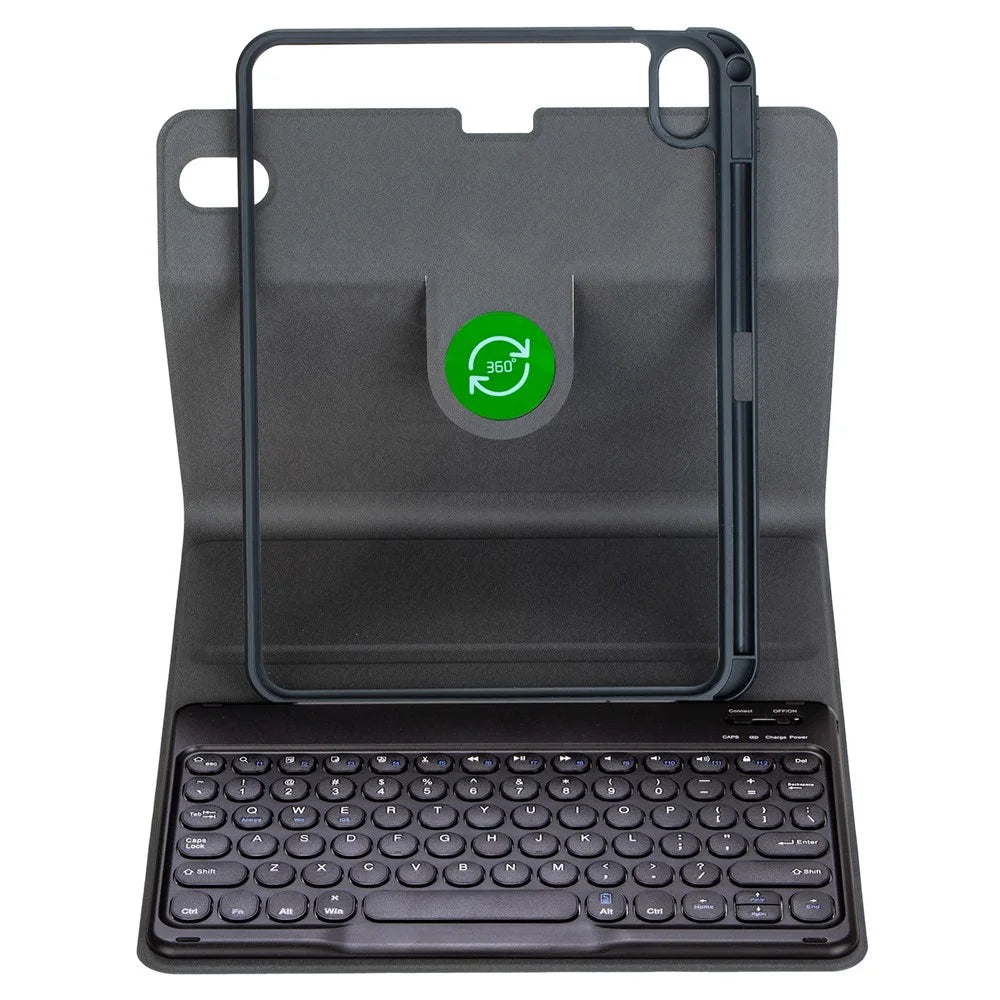 YL10B For iPad (2025)  /  iPad 10.9 (2022) 360 Degree Rotating Clear Acrylic Case Bluetooth-compatible Keyboard Cover - Black - 4