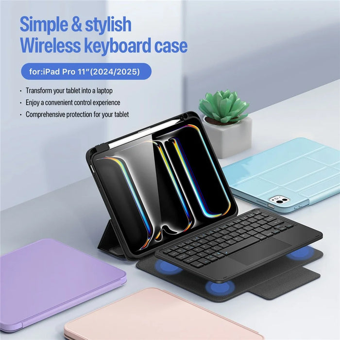 DUX DUCIS YK Series For iPad Pro 11 (2025) / (2024) Wireless Keyboard with Trackpad Detachable Bluetooth-compatible Keyboard Case - Black - 4