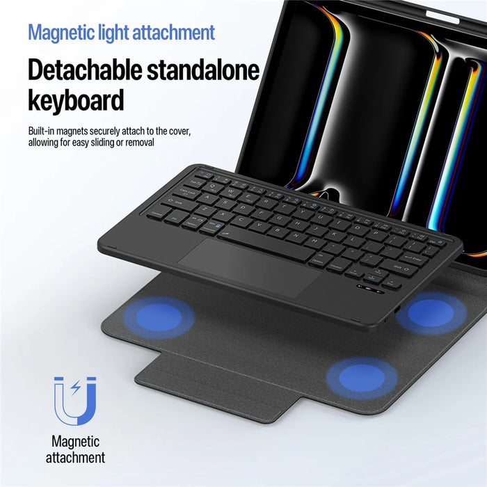 DUX DUCIS YK Series For iPad Pro 11 (2025) / (2024) Wireless Keyboard with Trackpad Detachable Bluetooth-compatible Keyboard Case - Black - 6