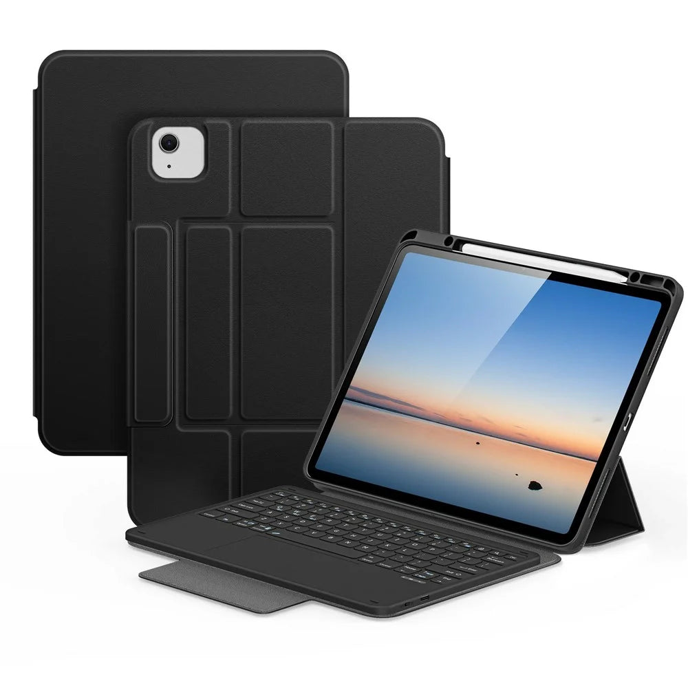 DUX DUCIS YK Series Wireless Keyboard Case for iPad Air 13 (2026) / (2025) / (2024) / iPad Pro 12.9 (2022) / (2021) / (2020) Detachable Trackpad Bluetooth-compatible Keyboard Cover - Black - 1