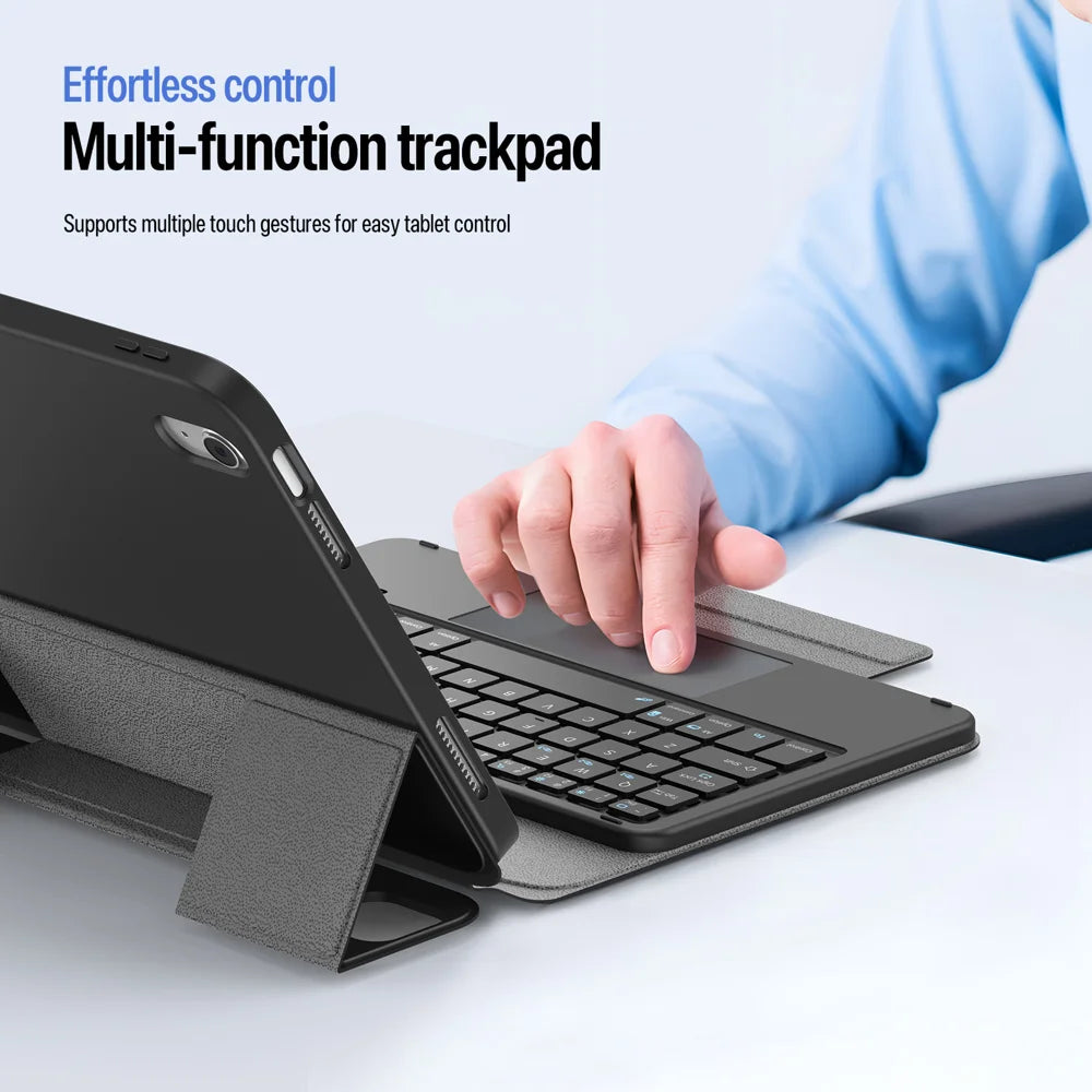 Dux Ducis for iPad (2025) / iPad 10.9 (2022) DUX DUCIS YK Series Wireless Keyboard Case Detachable Trackpad Bluetooth-compatible Keyboard Cover - Black - 7