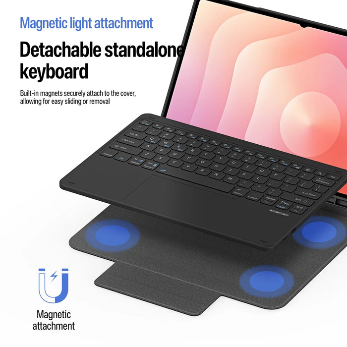 Dux Ducis for Samsung Galaxy Tab S12 Ultra / S11 Ultra DUX DUCIS YK Series Wireless Keyboard Case Detachable Trackpad Bluetooth-compatible Keyboard Cover - Black - 5