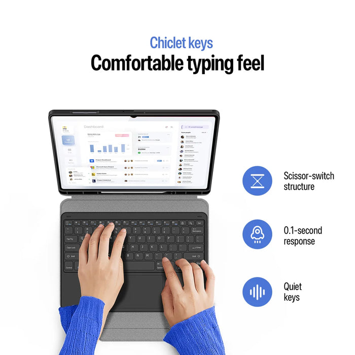Dux Ducis for Samsung Galaxy Tab S12 Ultra / S11 Ultra DUX DUCIS YK Series Wireless Keyboard Case Detachable Trackpad Bluetooth-compatible Keyboard Cover - Black - 6