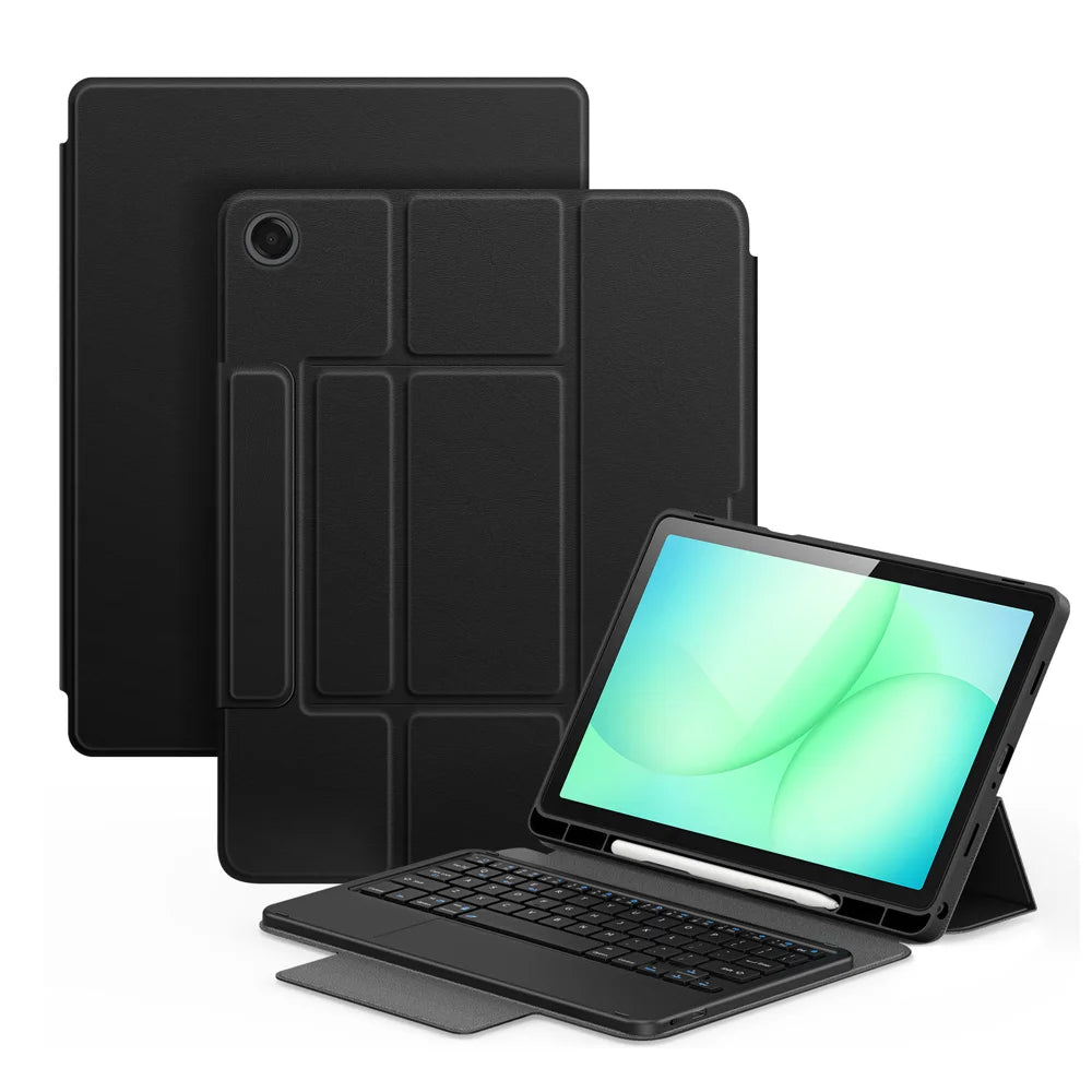 Dux Ducis for Samsung Galaxy Tab A9+ / Galaxy Tab A11+ DUX DUCIS YK Series Wireless Keyboard Case Detachable Trackpad Bluetooth-compatible Keyboard Cover - Black - 1