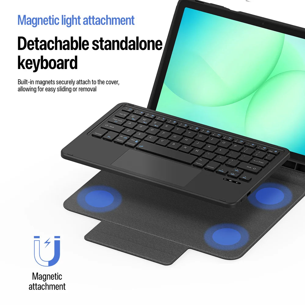 Dux Ducis for Samsung Galaxy Tab A9+ / Galaxy Tab A11+ DUX DUCIS YK Series Wireless Keyboard Case Detachable Trackpad Bluetooth-compatible Keyboard Cover - Black - 5