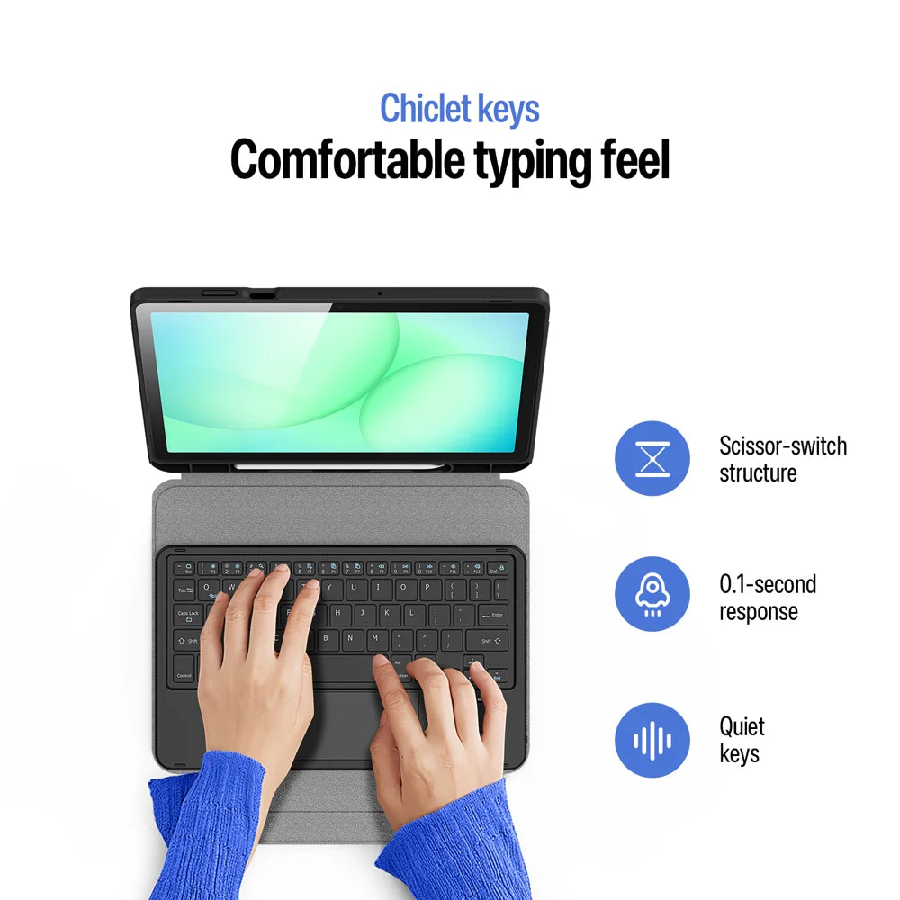 Dux Ducis for Samsung Galaxy Tab A9+ / Galaxy Tab A11+ DUX DUCIS YK Series Wireless Keyboard Case Detachable Trackpad Bluetooth-compatible Keyboard Cover - Black - 6