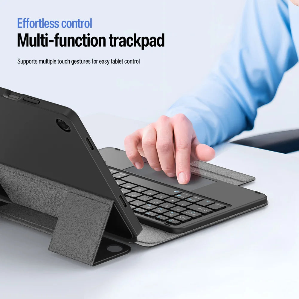 Dux Ducis for Samsung Galaxy Tab A9+ / Galaxy Tab A11+ DUX DUCIS YK Series Wireless Keyboard Case Detachable Trackpad Bluetooth-compatible Keyboard Cover - Black - 7