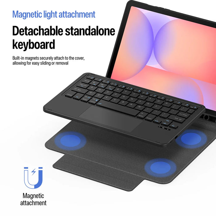 Dux Ducis for Samsung Galaxy Tab S10 FE / Galaxy Tab S9 FE / Galaxy Tab S9 / Galaxy Tab S10 Lite DUX DUCIS YK Series Wireless Keyboard Case Detachable Trackpad Bluetooth-compatible Keyboard Cover - Black - 5