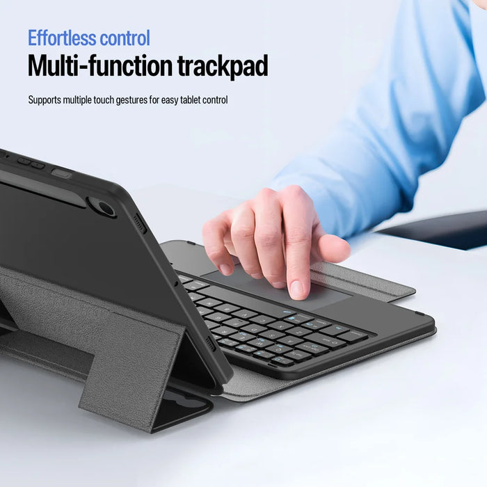 Dux Ducis for Samsung Galaxy Tab S10 FE / Galaxy Tab S9 FE / Galaxy Tab S9 / Galaxy Tab S10 Lite DUX DUCIS YK Series Wireless Keyboard Case Detachable Trackpad Bluetooth-compatible Keyboard Cover - Black - 7