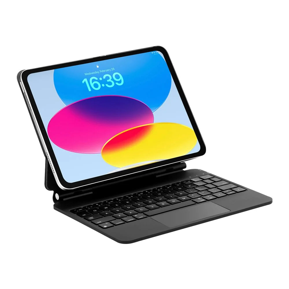 Y8 For iPad (2025) / iPad 10.9 (2022) Magnetic Floating Keyboard Case Detachable Bluetooth-compatible Keyboard with Trackpad and 7-Color Backlit - Black - 2