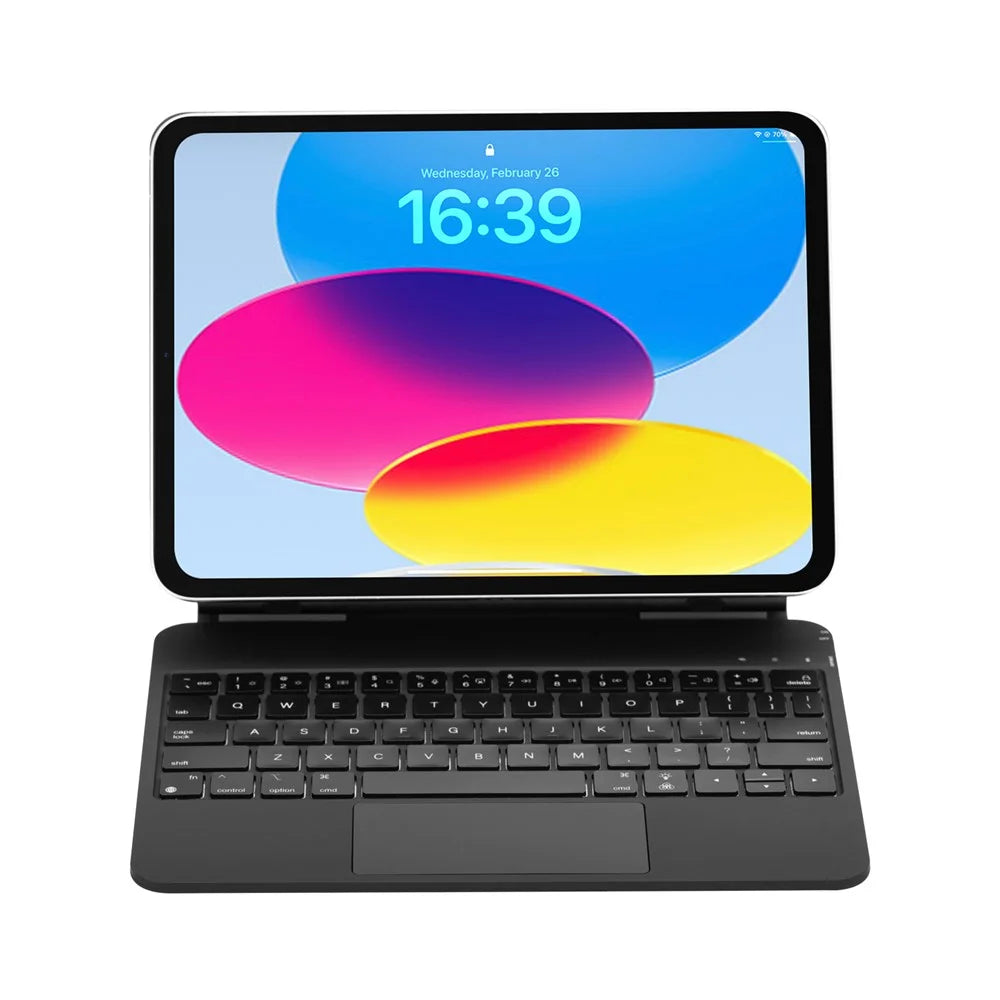 Y8 For iPad (2025) / iPad 10.9 (2022) Magnetic Floating Keyboard Case Detachable Bluetooth-compatible Keyboard with Trackpad and 7-Color Backlit - Black - 3