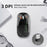 F01C Mini Foldable Bluetooth-compatible Keyboard Mouse Set with Phone Stand Rechargeable Wireless Triple Device Connection Keyboard Mouse - Black - 7