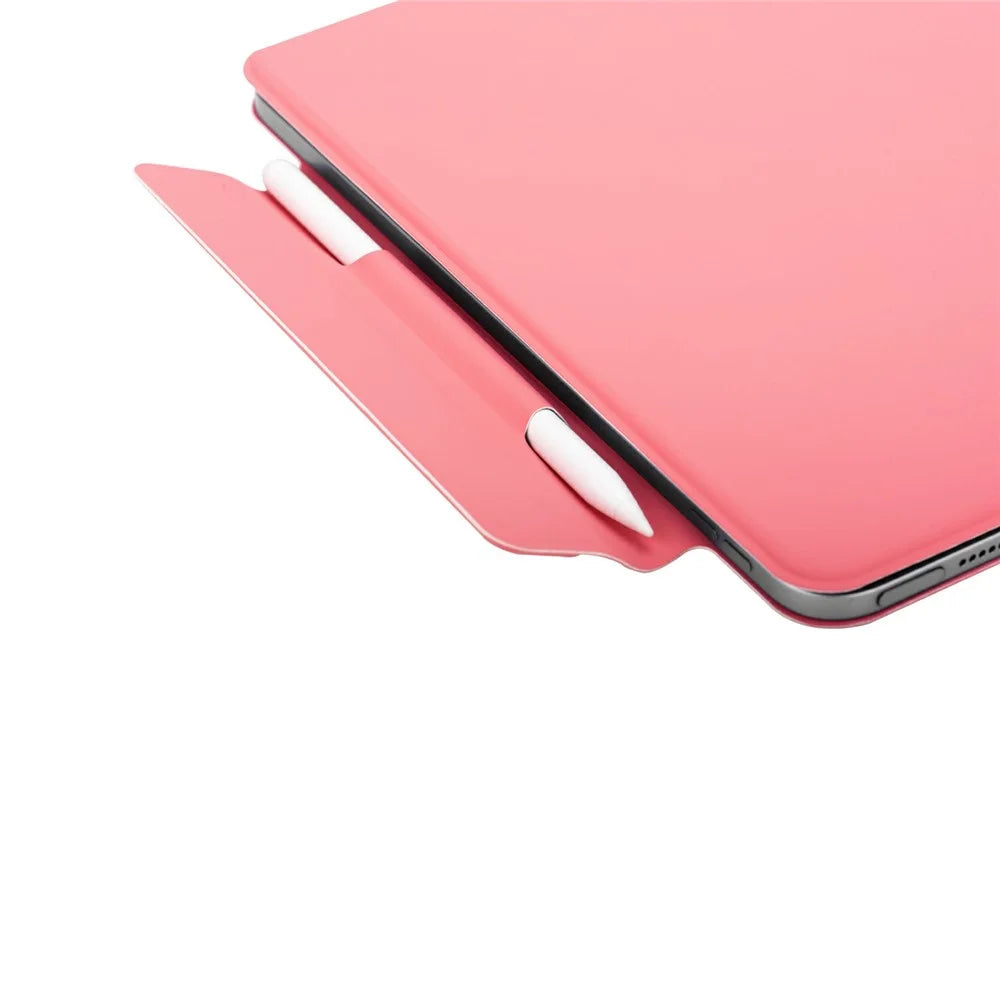 For iPad (2025) / iPad 10.9 Bluetooth-compatible Keyboard PU Leather Stand Cover with Pencil Holder - Watermelon Red - 6