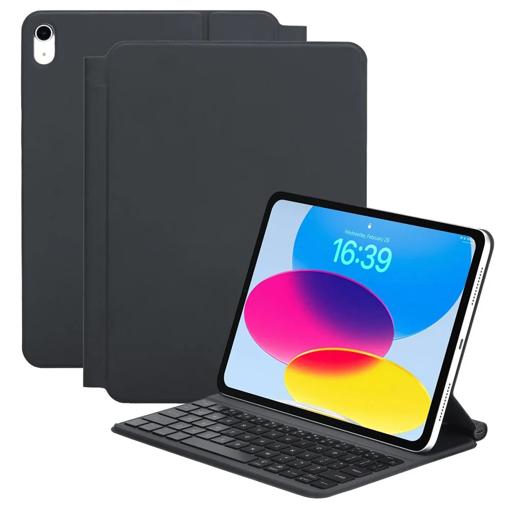 2038 For iPad (2025) / iPad 10.9 (2022) Keyboard Case with Smart Connector Detachable Keyboard Protective Cover with Backlit - Black - 1