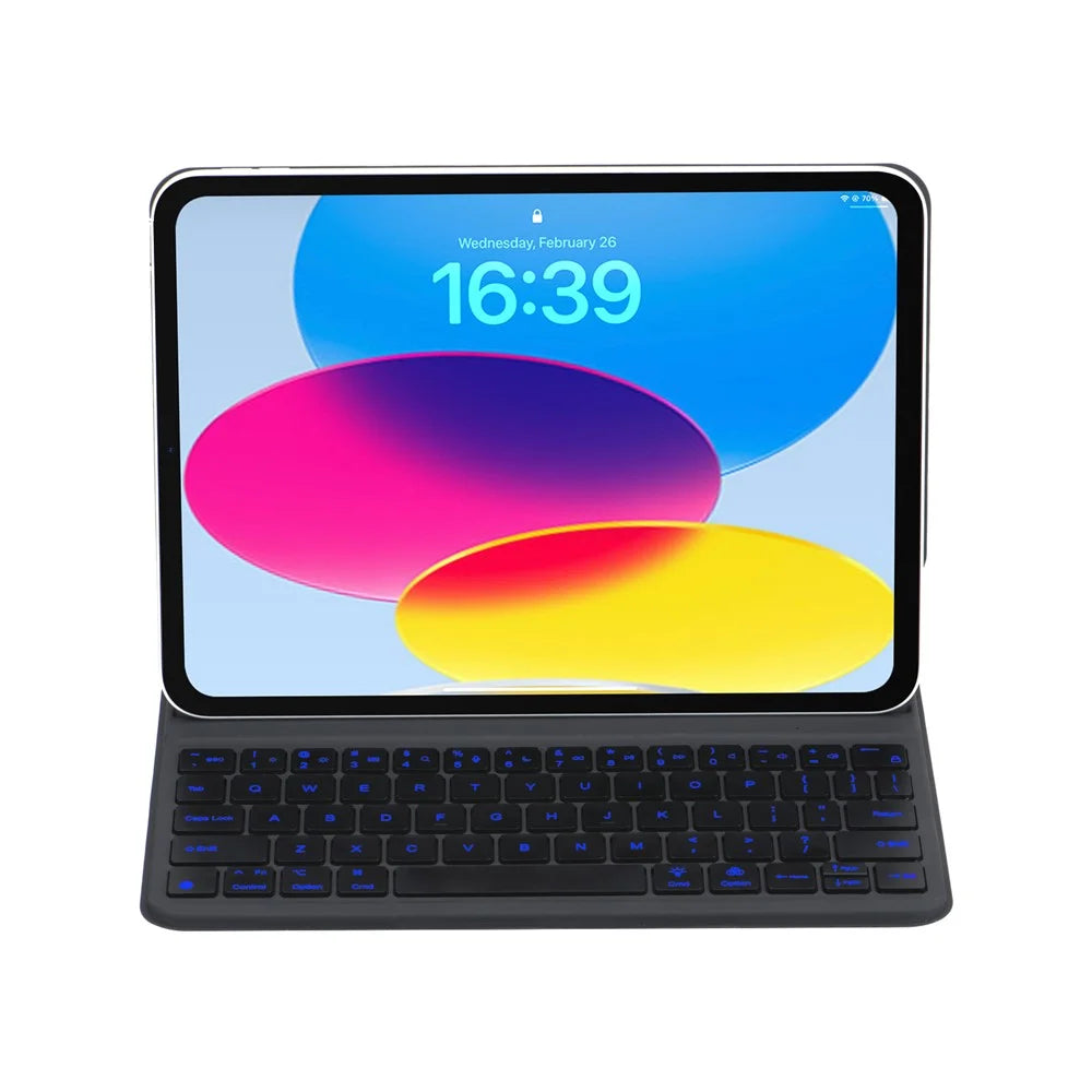 2038 For iPad (2025) / iPad 10.9 (2022) Keyboard Case with Smart Connector Detachable Keyboard Protective Cover with Backlit - Black - 7