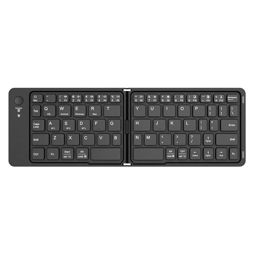K143 Dual Folding Bluetooth-compatible Keyboard 67 Keys Wireless Portable Keyboard for iOS Android Windows Mac - Black - 1