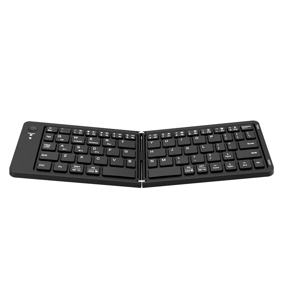 K143 Dual Folding Bluetooth-compatible Keyboard 67 Keys Wireless Portable Keyboard for iOS Android Windows Mac - Black - 2