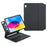 For iPad (2025) / iPad 10.9 (2022) Direct Contact Connection Keyboard + Magnetic Leather Tablet Case - Black - 1