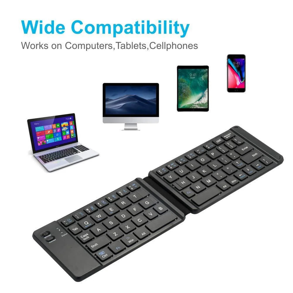 F68 Folding Bluetooth-compatible Keyboard 65 Keys Wireless Keypad for Computer/Tablet/Smartphones - 2