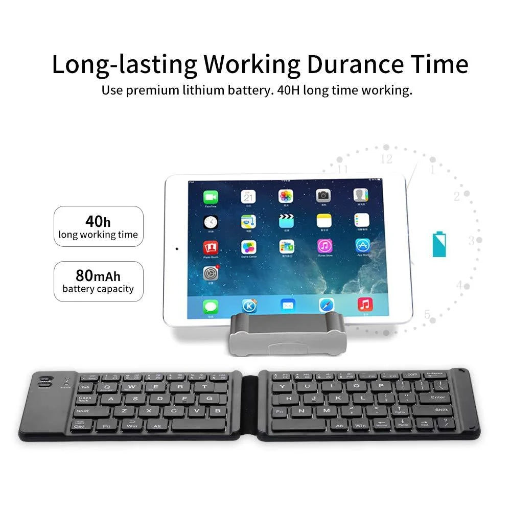 F68 Folding Bluetooth-compatible Keyboard 65 Keys Wireless Keypad for Computer/Tablet/Smartphones - 3