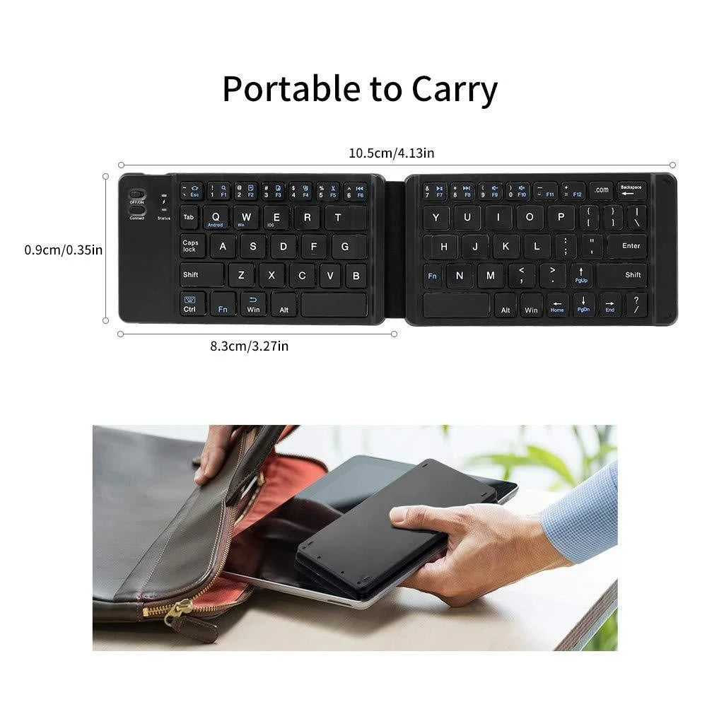 F68 Folding Bluetooth-compatible Keyboard 65 Keys Wireless Keypad for Computer/Tablet/Smartphones - 7