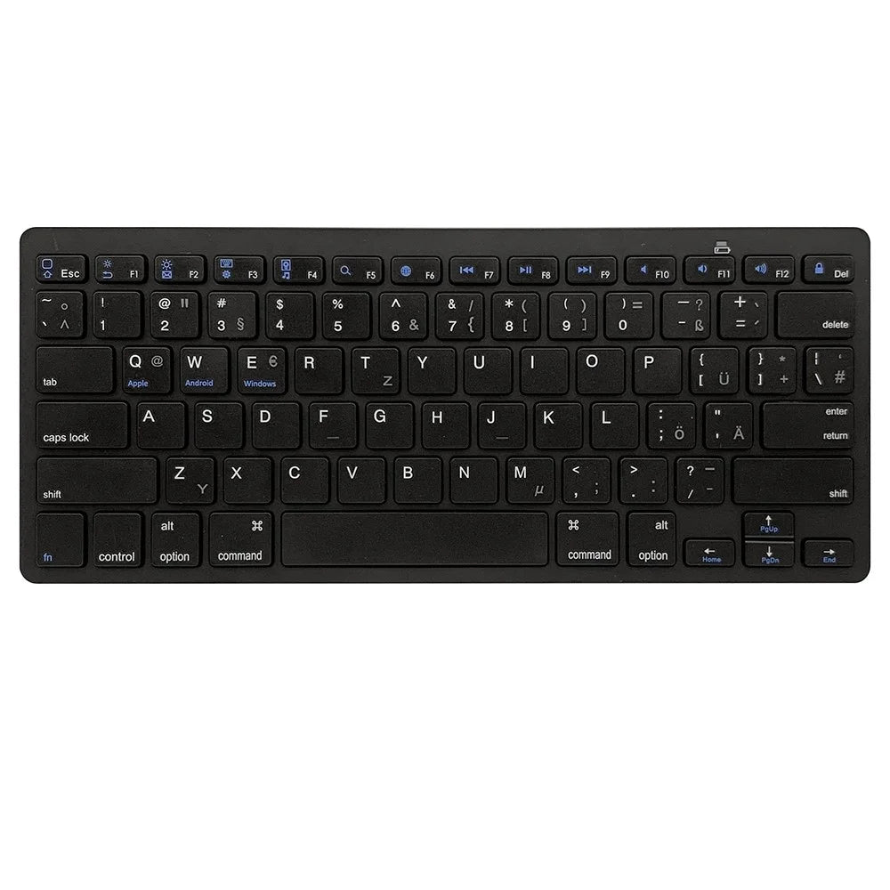 X5 Lightweight Ultra-thin Bluetooth-compatible Keyboard Portable Wireless Keyboard for Apple/Android OS (German) - Black - 1