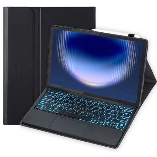 AH36-AS For Huawei MatePad Pro Max Detachable Bluetooth-compatible Keyboard Case with Backlight Touchpad PU Leather+TPU Protective Cover - Black - 1