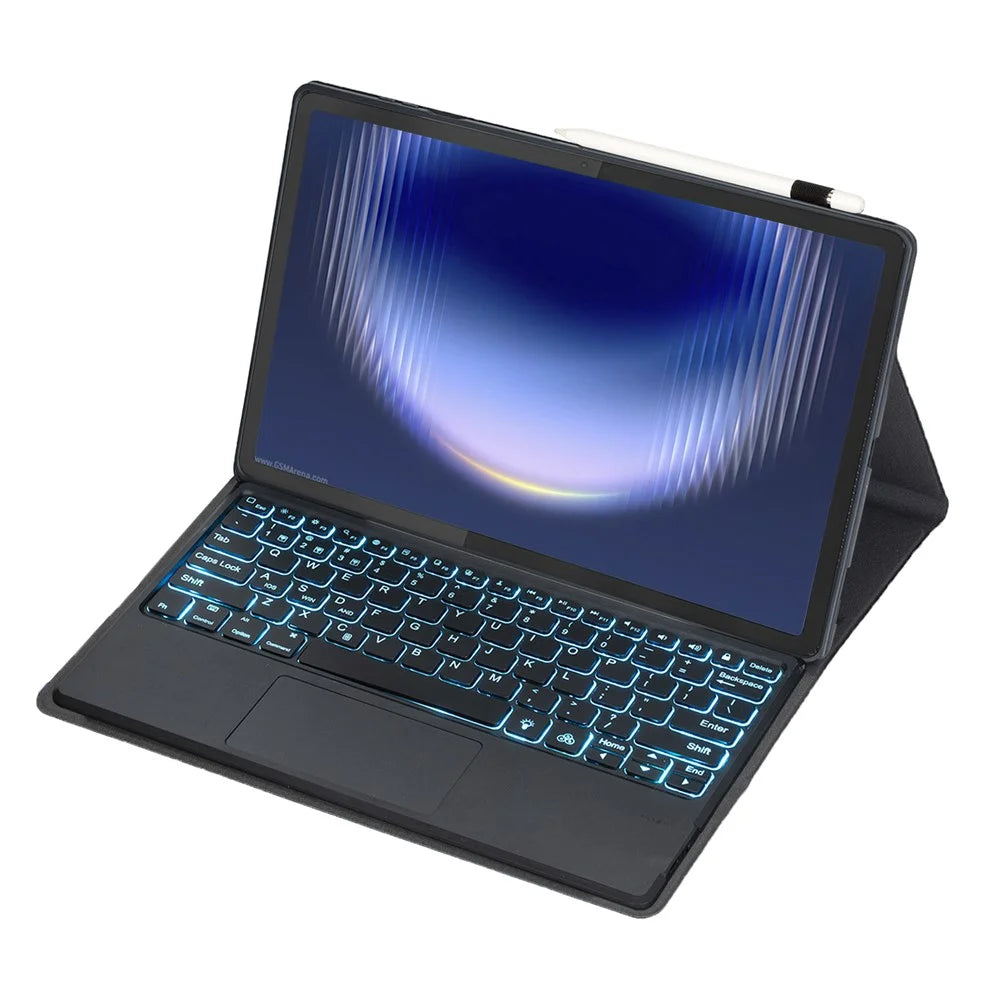 AH36-AS For Huawei MatePad Pro Max Detachable Bluetooth-compatible Keyboard Case with Backlight Touchpad PU Leather+TPU Protective Cover - Black - 4