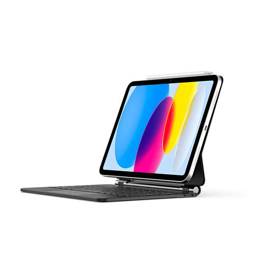 DUX DUCIS for iPad (2025) / iPad 10.9 (2022) Bluetooth-compatible Keyboard Leather Case with Magnetic Floating Stand - Black - 1