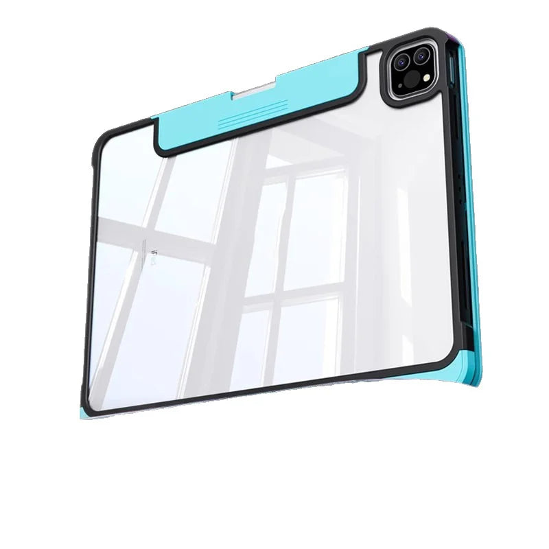 IFACEMALL for iPad Pro 11 (2025)/(2024) Cyberpunk Bluetooth-compatible Keyboard Case with Trackpad - Aurora Blue - 2