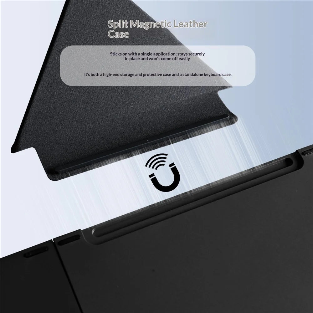 B089T 81-Key Tri-Fold Bluetooth-compatible Keyboard with Numeric Keypad Built-in Bracket for Phone Tablet Laptop - Black - 2