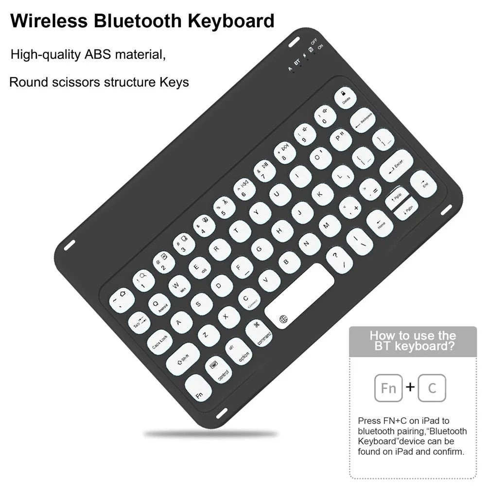 Shock Resistant TPU Tablet Stand Case Dust-proof Protective Cover with Magnetic Detachable Bluetooth-compatible Keyboard for iPad mini (2021) - Black - 2