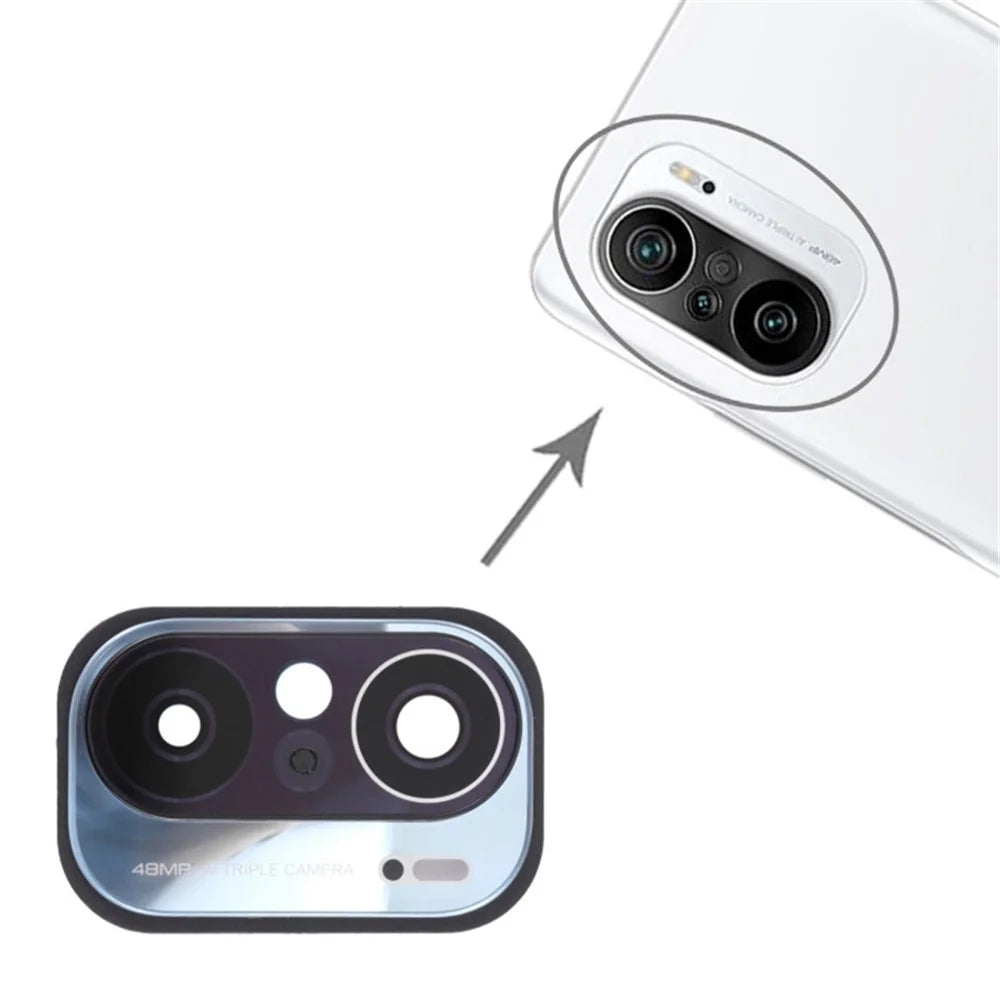 Back Camera Lens Holder Cover with Glass Part (without Logo) for Xiaomi Poco F3 (48MP) M2012K11AG - Silver - 3