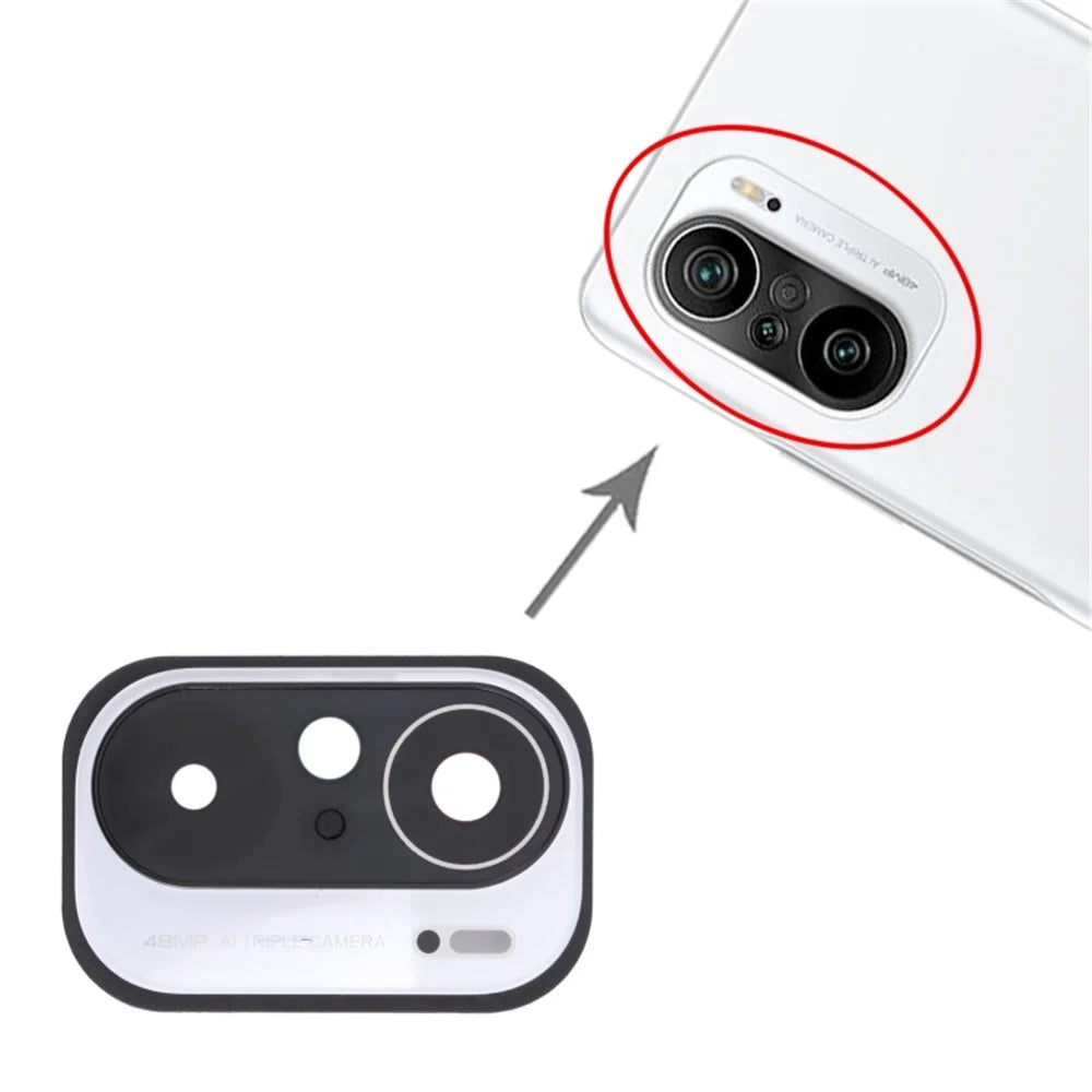 Back Camera Lens Holder Cover with Glass Part (without Logo) for Xiaomi Mi 11X M2012K11AI - White - 3