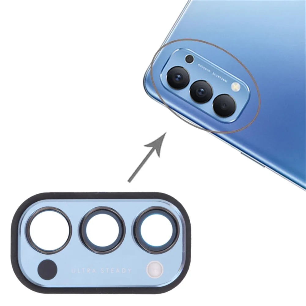 OEM Back Camera Lens Holder Cover with Glass Part (without Logo) for Oppo Reno4 5G PDPM00/PDPT00/CPH2091 - Blue - 3