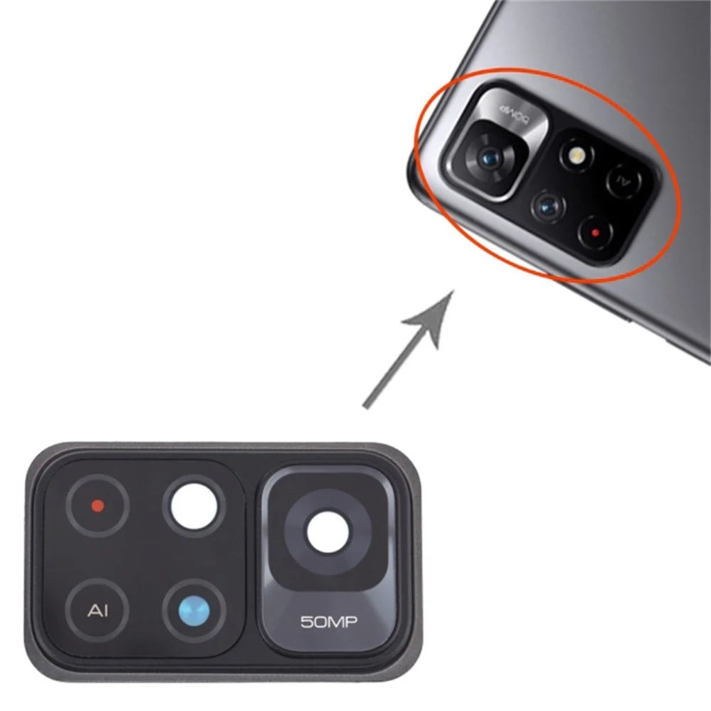For Xiaomi Redmi Note 11 5G (China) (MediaTek) 21091116AC / Poco M4 Pro 5G 21091116AG MZB0BGVIN / Redmi Note 11S 5G OEM Back Camera Lens Holder Cover with Glass Part (without Logo) - 3