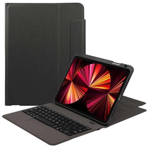6212 For iPad 10.2 (2021)/(2020)/(2018)/iPad Air 10.5 inch (2019)/iPad Pro 10.5-inch (2017) Bluetooth-compatible Keyboard Case Wireless Keyboard Tablet Leather Cover with Stand/Pen Slot - Black - 1