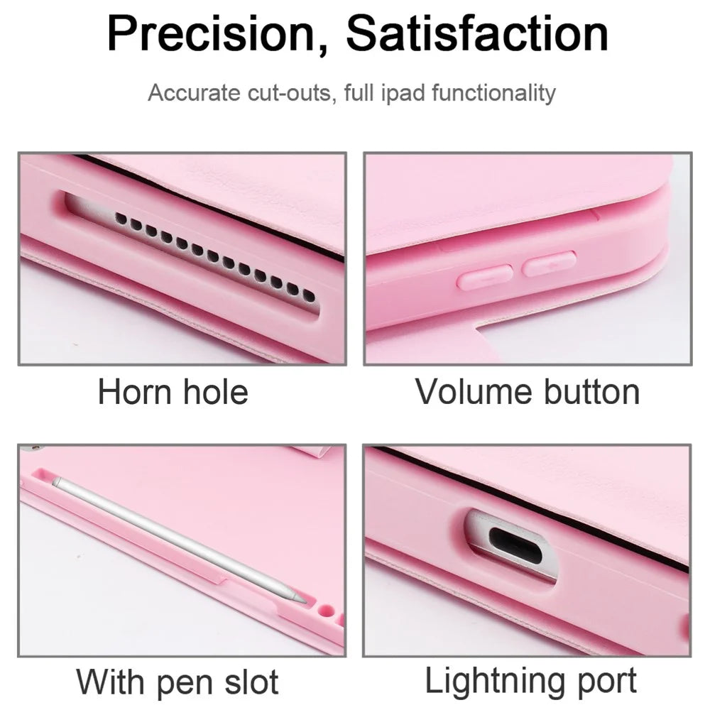 6212 For iPad Air 11 (2026) / (2025) / (2024) / Pro 11 (2022) / (2021) / (2020) / (2018) / Air (2020) (2022) Bluetooth-Compatible Keyboard Case - Pink - 4