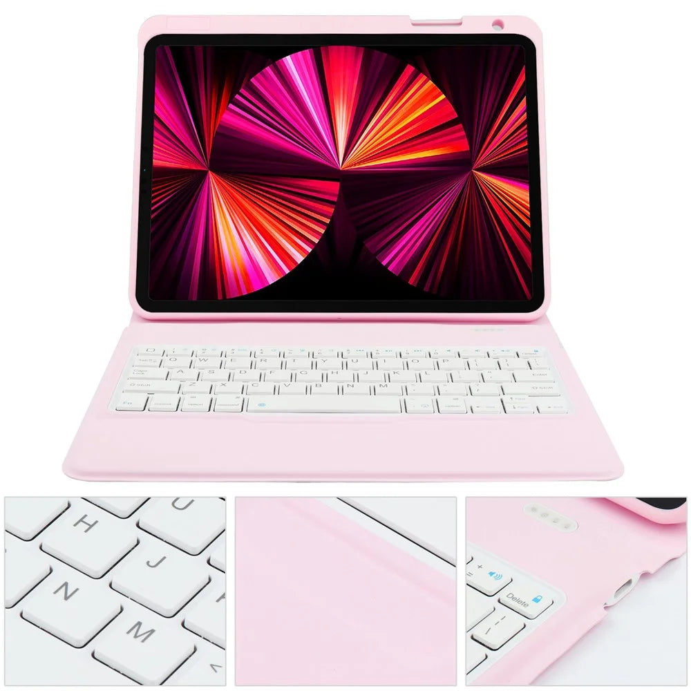 6212 For iPad Air 11 (2026) / (2025) / (2024) / Pro 11 (2022) / (2021) / (2020) / (2018) / Air (2020) (2022) Bluetooth-Compatible Keyboard Case - Pink - 6