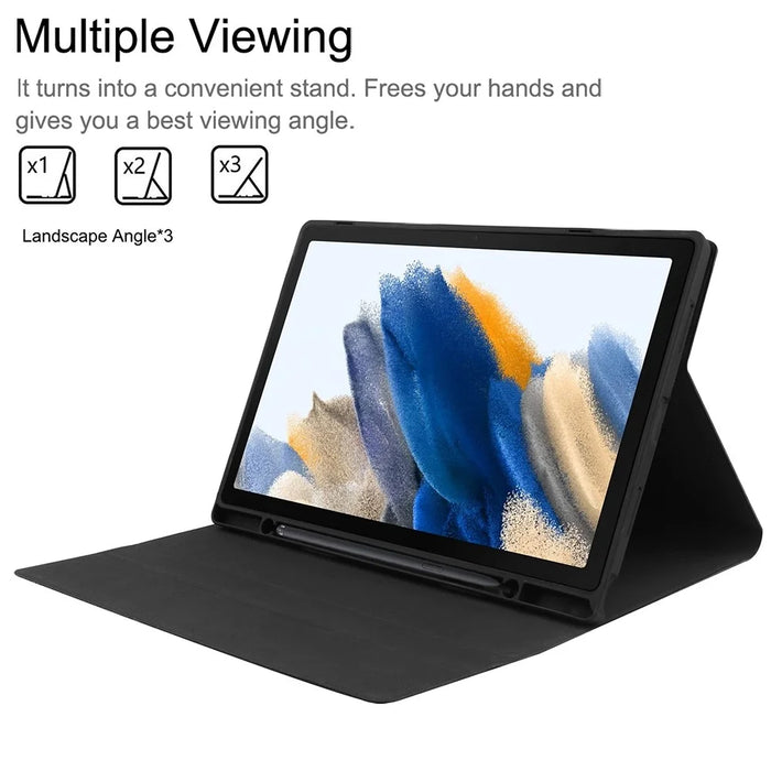 For Samsung Galaxy Tab A8 10.5 (2022) X205 / X200 Pen Slot Stand Tablet PU Leather Cover + Detachable Bluetooth-compatible Keyboard - Black - 4