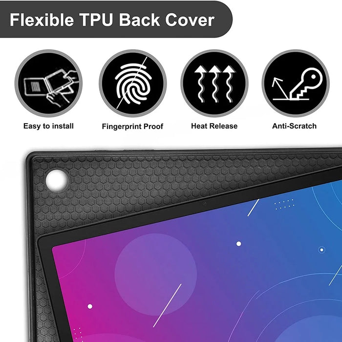 For Samsung Galaxy Tab A8 10.5 (2022) X205 / X200 Pen Slot Stand Tablet PU Leather Cover + Detachable Bluetooth-compatible Keyboard - Black - 7