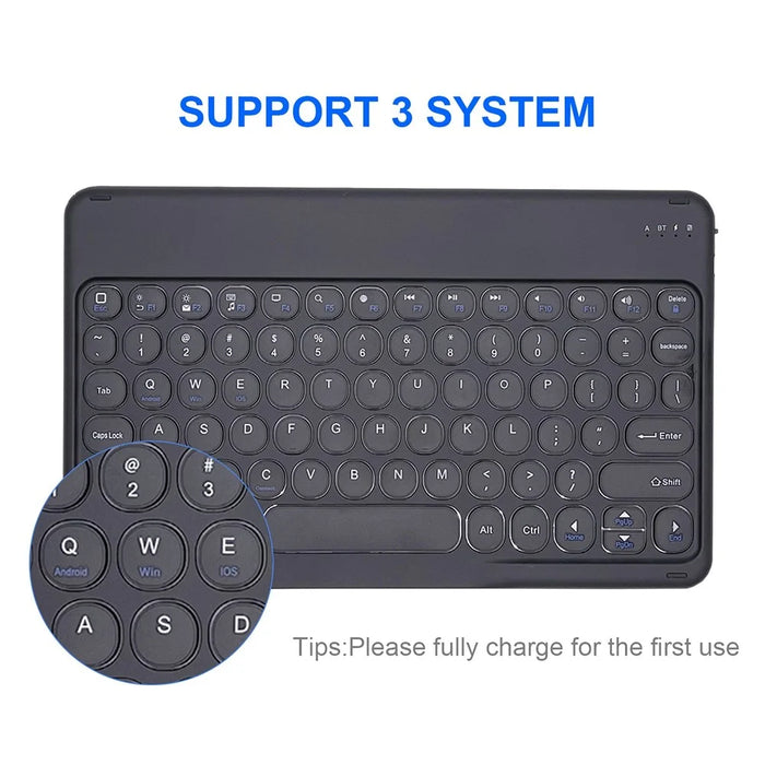 For iPad Pro 11 (2022) / (2021) / (2020) / (2018) / Air (2022) / (2020) 360-Degree Rotatory PU Leather Bluetooth-compatible 3.0 Keyboard Shell Set with Dual-Mode Mouse - Black - 6