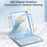 For iPad 10.2 (2019)/(2020)/(2021) 360-Degree Rotation PU Leather Bluetooth-compatible 3.0 Keyboard Shell Set with Transparent Back Plate + Dual-Mode Mouse - Blue - 3